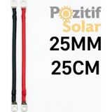 2 Adet 25 Mm2 Akü Seri Veya Paralel Bağlantı Kablosu 25 Cm Pabuç