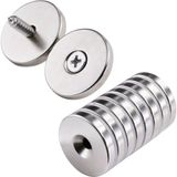 2 Adet 25X10/5X5,5 mm Neodyum Mıknatıs Havşa Delikli Magnet Vida Atılabilir N35 Nikel Paslanmaz ( Lisinya )