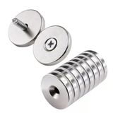2 Adet 25X10/5X5,5 Mm Neodyum Mıknatıs Havşa Delikli Magnet Vida Atılabilir N35 Nikel Paslanmaz
