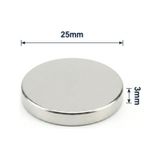 2 Adet - 25x3 Mm Neodyum Mıknatıs Neodim Magnet Yuvarlak
