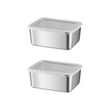 2 Adet 304 Çelik 550 ml Yemek Meyve Et Buzdolabı Beslenme Saklama Kabı mt107-2