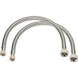 2 Adet 3/8" - 3/8" Dişi Çelik Örgülü Flex Hortum (50 Cm) - Klozet ve Rezervuar Su Bağlantı Sp