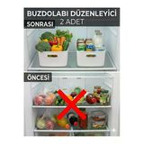 2 Adet 4 Lt Dolap Içi, Buzdolabı Düzenleyici, Banyo, Mutfak Organizeri Sepet Beyaz 24Cm16cm11cm Plas