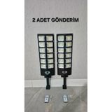 2 Adet 400 Watt Güneş Enerjili Solar Ev Bahçe Mandıra Sokak Projektör Lambası