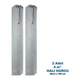 2 Adet 4m² Halı Hurcu - Halı Kılıfı - Bağcıklı Halı Hurcu- Halı Poşeti - Halı Ambalajı Gri