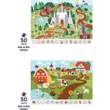 2 Adet 50 Parça Ara Ve Bul Puzzle - Sihirli Unıcorn Ve Çiftlik Arkadaşları