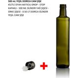 2 Adet 500 ml Yeşil Dorica Cam Şişe Drop Kapaklı Yağdanlık,sosluk, Sirkelik - Sirke, Şarap, Kefir Vb. Fermente Ürünleri Şişelemek Için Basınca Dayanıklıdır