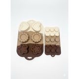 2 Adet 6 Bölmeli ve 15 Bölmeli Silikon Çikolata Kurabiye Kek Kalıbı - 26 x 26 x 7 cm
