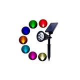 2 Adet 7 Watt Solar Güneş Enerjili Kazıklı Çim Armatür Amber RGB Ct-7310