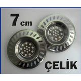 2 Adet 7cm Paslanmaz Çelik Lavabo Gider Süzgeci Yaşam Boyu Garantili Ikili Set Çelik Lavabo Süzgeci - yok