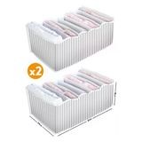 2 Adet - 8 Gözlü Çekmece Içi Akordiyon Organizer - Large 24 X 37 X 18 Kumaş Gri
