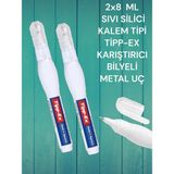 2 Adet 8 Ml Daksil Sıvı Silici Kalem Tipi Tipp-ex Kalem Daksil