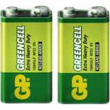(2 Adet) 9 Volt Gp Greencell Pil GP1604G Çift Başlı Extra Güçlü, Yeni