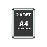 2 Adet A4 Eko Seri Çerçeve Rondo Köşe Aç Kapa Açılır Kapanır