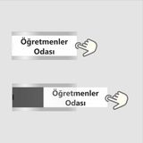 2 Adet Adet Öğretmenler Odası İsimliği MEB Uyumlu Kendinden Yapışkanlı Değiştirilebilir Silver Sınıf Kapı İsimliği