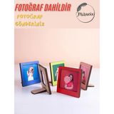 2 Adet Ahşap Renkli (Fotoğraf Dahil) Polaroid Mini Fotoğraf Çerçevesi 9X9cm