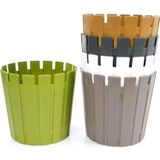 2 Adet Akasya Pastel Saksı 8,5 Litre Yeşil 27 cm Plastik Drenaj Izgaralı Bitki Çiçek Saksısı