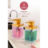 2 Adet Akrilik Sıvı Sabunluk Mutfak Banyo Sabunluk Seti- 400 Ml