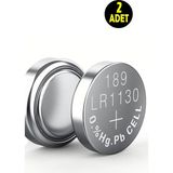 2 Adet Alkaline 189 V10GA LR54 AG10 Sr Lr 1130 389 Düğme Pil (Terazi-Saat-Baskül Pili)