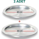 2 Adet Alüminyum 40 cm Künefe ve Kadayıf Tepsisi & Tabağı