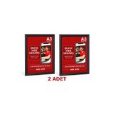 2 Adet - Alüminyum Açılır Kapanır Çerçeve Gönye Köşe - A3 - 30x42 cm - Siyah - 25mm