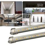 2 Adet Alüminyum Kasa Çubuk LED 12 Volt Beyaz Işık 100 cm Şeffaf Karavan Tekne Otomobil SB-6550 - 1 m