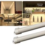 2 Adet Alüminyum Kasa Çubuk LED 12 Volt Gün Işığı 100 cm Opak Karavan Tekne Otomobil SB-6550 - 1 m - Opak Gün Işığı