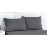 2 Adet Antrasit Pamuklu Fermuarlı 50x70 Cm Yastık Kılıfı Antrasit