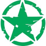2 Adet Army Star, Askeri Yıldız Off Road Sticker - 10x10 Cm - Yeşil