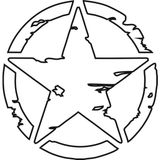 2 Adet Army Star, Askeri Yıldız Off Road Sticker - 15x15 Cm - Beyaz