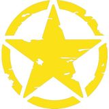 2 Adet Army Star, Askeri Yıldız Off Road Sticker - 25x25 Cm - Sarı