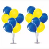 2 Adet Ayaklı Balon Standı 7li Set, 14 Adet Taraftar Sarı-Lacivert Balon