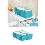 2 Adet Baby Bebek Odası Akordiyon Çekmece Düzenleyici Mavi S Boy