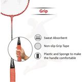 2 Adet Badminton Raketi Ile Deluxe Kaz Tüyü 2 Adet Badminton Topu ve Deluxe Badminton Çantası Çiftler Için Set - Pembe