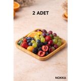 2 Adet Bambu Kare Servis Tabağı 20X20 cm