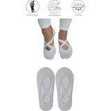 2 Adet Bayan Kaydırmaz Tabanlı Yoga Pilates Fitness Dans ve Spor Çorabı - 36 - 40 - Beyaz