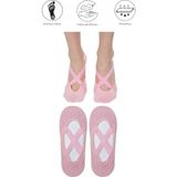 2 Adet Bayan Kaydırmaz Tabanlı Yoga Pilates Fitness Dans ve Spor Çorabı - 36 - 40 - Pembe