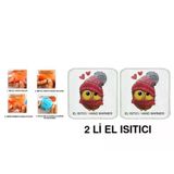 2 ADET BERELİ BAYKUŞ CEP SOBASI,EL ISITICI,SICAK SU TORBASI PVC 10x9,5cm