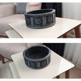 2 Adet Beton Aranjman Ve Bonsai Saksısı Çiçek Desen Ağız Çap 20-30 Cm Çap Antrasit Gold
