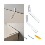 2 Adet Beyaz Çelik Deprem Dolap Sabitleme Aparatı 16X60X140MM - Mobilya Eşya Kitaplık Duvar Sabitleyici L Demir Gönye Köşebent - Option-1 - 0 - Siyah - 1 Adet