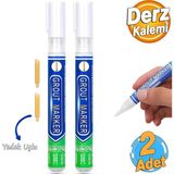 2 Adet Beyaz Derz Kalemi Hızlı Kuruyan Yedek Uç Su Bazlı Kokusuz Derz Dolgu Fayans Yenileme Boyası