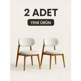 2 Adet Bohem Yemek Masası Sandalyesi, Bohem Sandalye, Iskandinav Sandalye, Salon Masa Sandalyesi - Beyaz