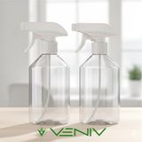 2 Adet Boş Şişe + Sprey Fısfıs Set- Kimyasala Dayanaklı 500 Ml 2