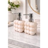 2 adet Bubble Cam Sıvı Sabunluk, 300 ml + 300 ml - Krem, 9,5x6,5x15 cm