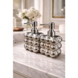 2 adet Bubble Cam Sıvı Sabunluk, 300 ml + 300 ml - Metalik Gri, 9,5x6,5x15 cm