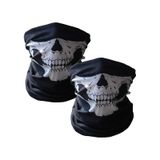 2 Adet Buff Kuru Kafa İskelet Maske Motorcu Kar Maskesi Boyunluk Maske Baf Ağızlık Mask Buff Siyah - Siyah