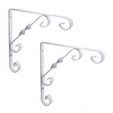 2 Adet Burgulu 20 X 30 Cm Dekoratif Raf Altı Ayağı Konsol Beyaz