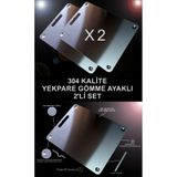 2 Adet Büyük Boy-paslanmaz Çelik Kesme Tahtası- Aayaklı-304 Metal