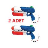 2 Adet Büyük Boy Pompalı Oyuncak Su Tabancası 600 Ml. Depolu