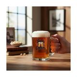 2 Adet Büyük Boy Renkli Baskılı Cam Bira Bardağı Beer Glass Mug 600 ml - 0 - Siyah